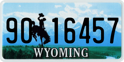 WY license plate 9016457