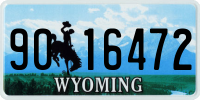 WY license plate 9016472