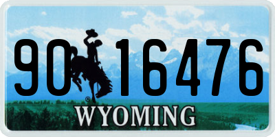 WY license plate 9016476