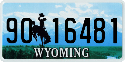 WY license plate 9016481