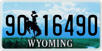 WY license plate 9016490