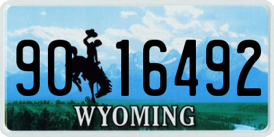 WY license plate 9016492