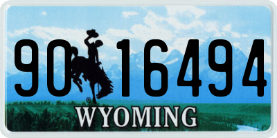 WY license plate 9016494