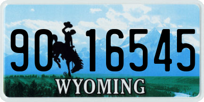 WY license plate 9016545