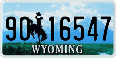 WY license plate 9016547