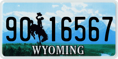 WY license plate 9016567