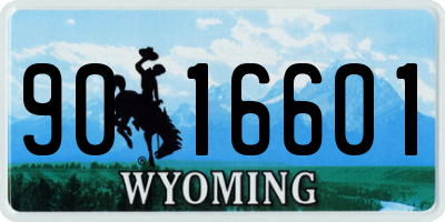 WY license plate 9016601
