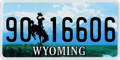 WY license plate 9016606