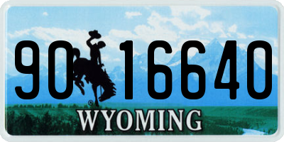 WY license plate 9016640
