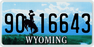 WY license plate 9016643