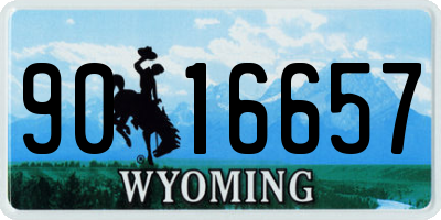 WY license plate 9016657