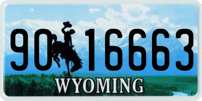WY license plate 9016663