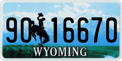 WY license plate 9016670