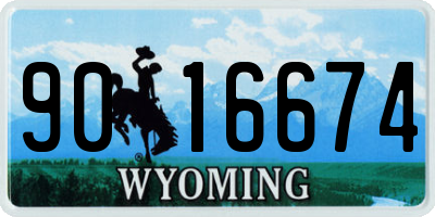 WY license plate 9016674