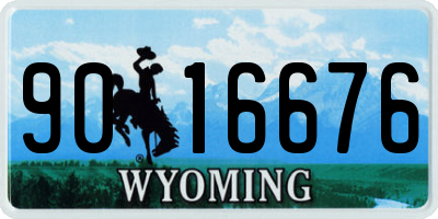 WY license plate 9016676
