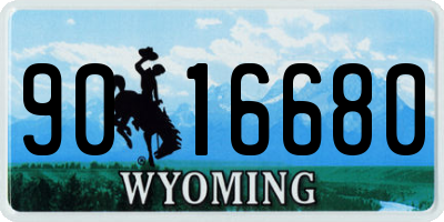 WY license plate 9016680