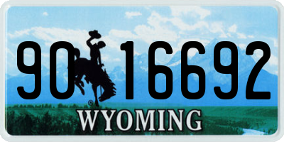 WY license plate 9016692