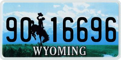 WY license plate 9016696