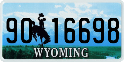 WY license plate 9016698