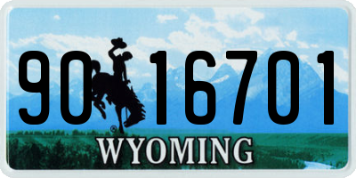 WY license plate 9016701