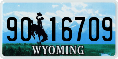 WY license plate 9016709