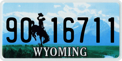 WY license plate 9016711