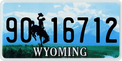 WY license plate 9016712