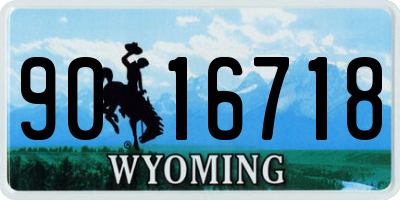 WY license plate 9016718