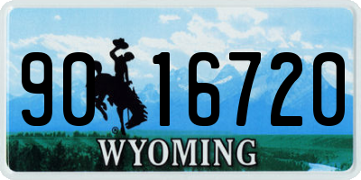 WY license plate 9016720