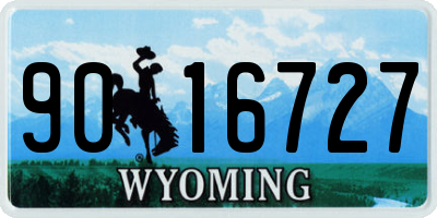 WY license plate 9016727