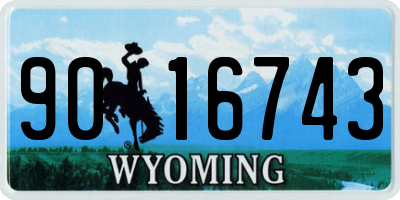 WY license plate 9016743
