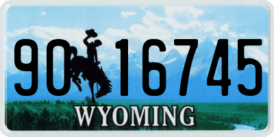 WY license plate 9016745