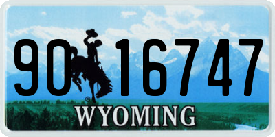 WY license plate 9016747