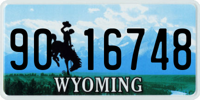 WY license plate 9016748