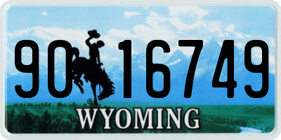 WY license plate 9016749