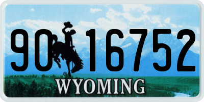 WY license plate 9016752
