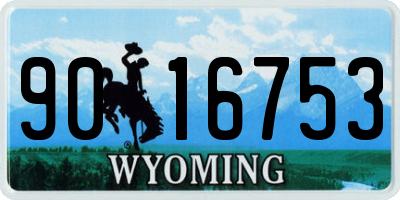 WY license plate 9016753