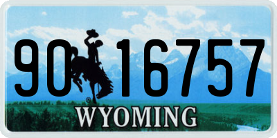 WY license plate 9016757
