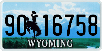 WY license plate 9016758