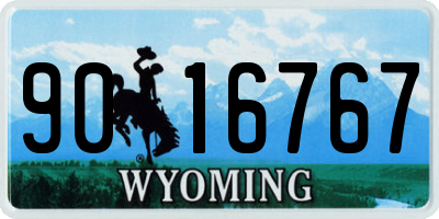 WY license plate 9016767