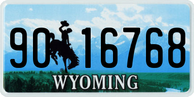 WY license plate 9016768