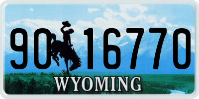 WY license plate 9016770