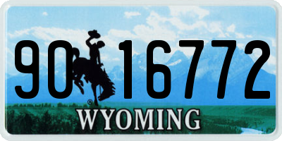 WY license plate 9016772
