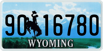 WY license plate 9016780