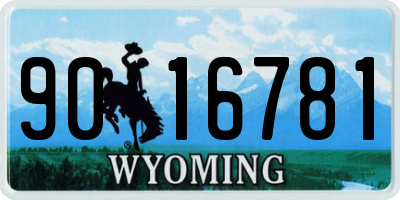 WY license plate 9016781