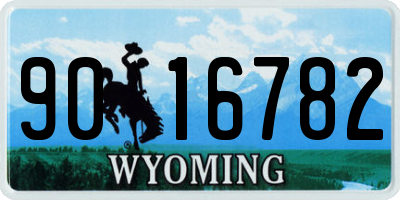WY license plate 9016782