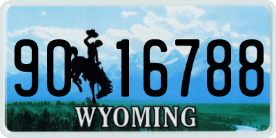 WY license plate 9016788