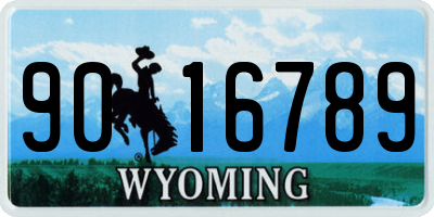 WY license plate 9016789
