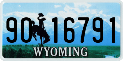 WY license plate 9016791