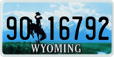 WY license plate 9016792